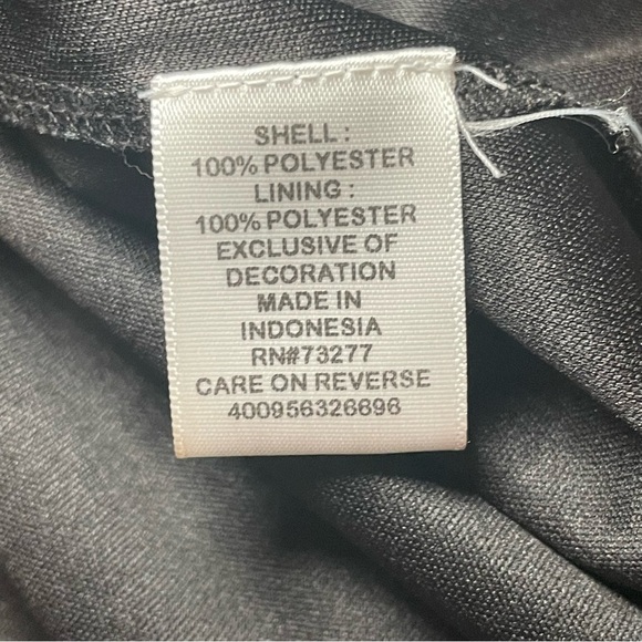 Elle Dress Size M Juniors Chiffon Black Cap Sleeve Semi Pleat Eiffel Tower Paris - Picture 7 of 12